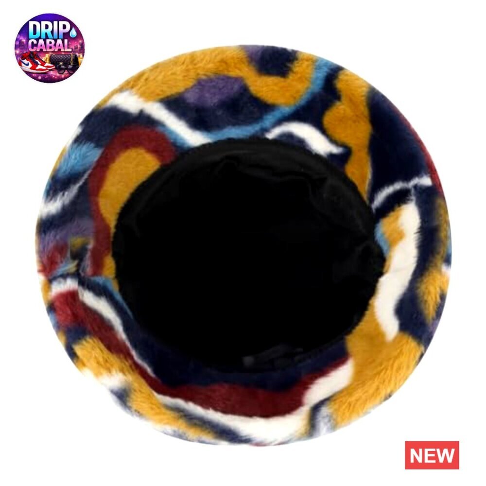 Faux Fur Bucket Hat, Fluffy Winter Hat with Adjustable Drawstring - Picture 5 of 7